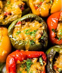 Pimientos rellenos en freidora de aire